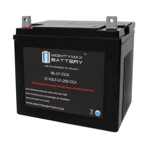 ML-U1 12V 200CCA Battery for Husqvarna LRH125 Lawn Tractor Mower, Mighty Max Battery, Mfr#: ML-U1-CCA1604
